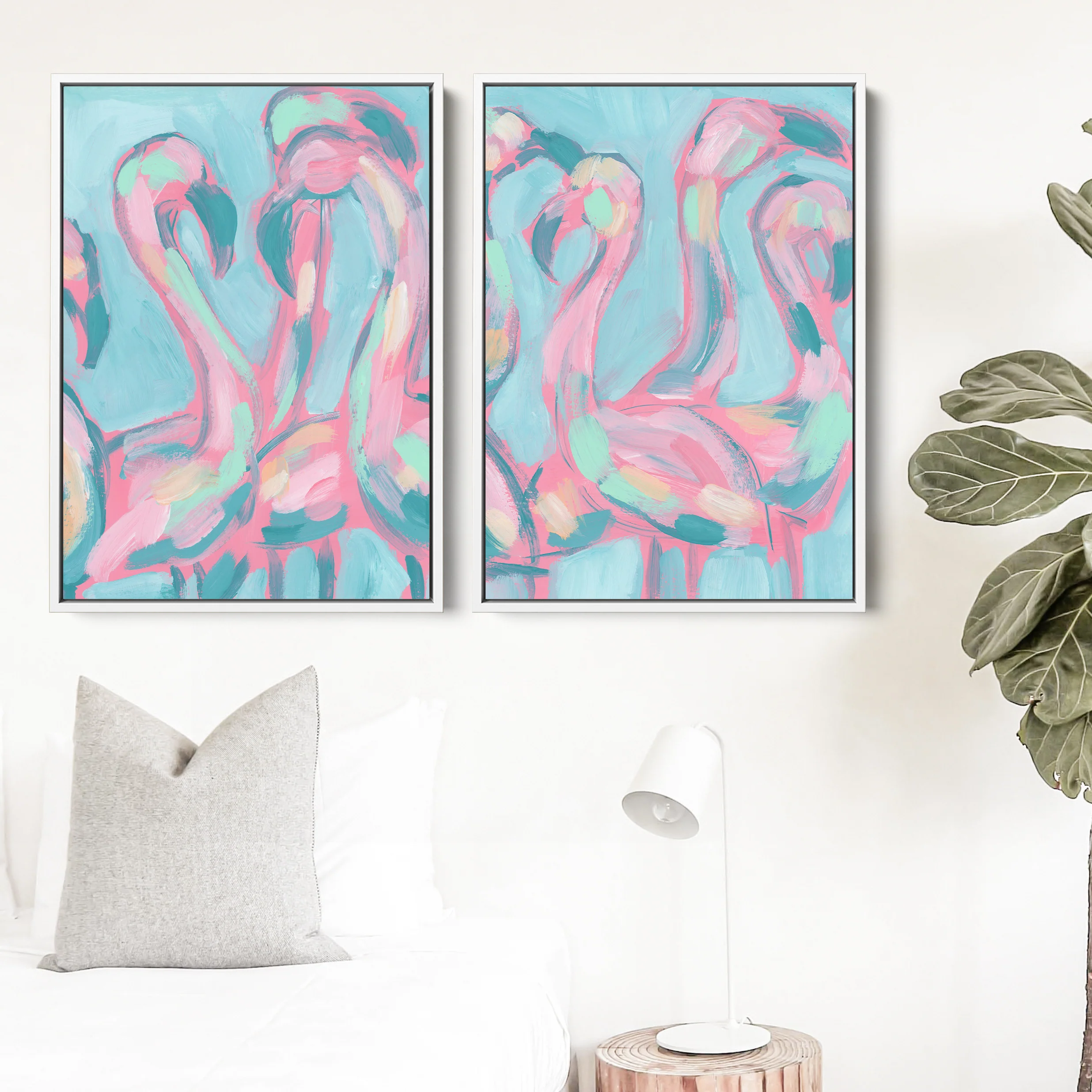 The Pink Flamingoes Diptych - Set of 2 - Image 11