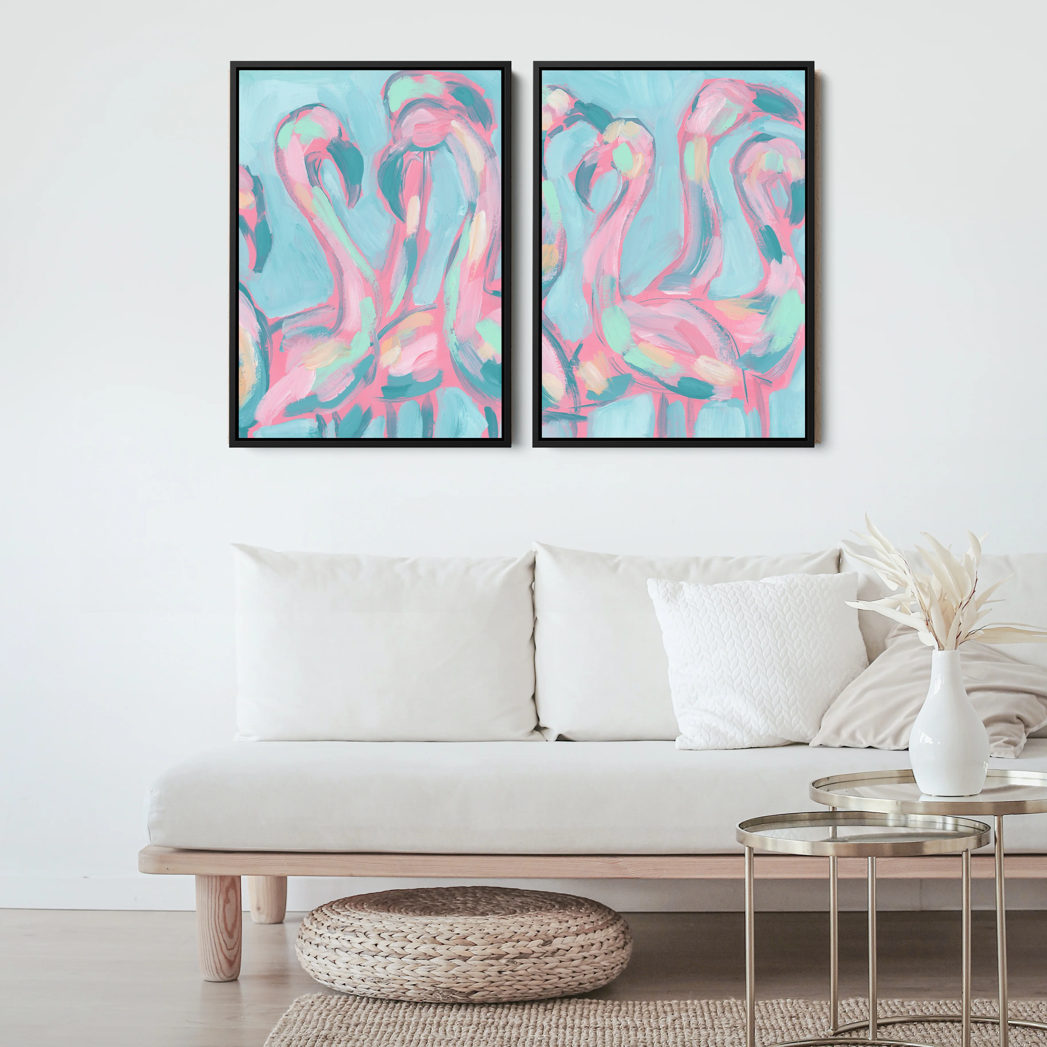 The Pink Flamingoes Diptych - Set of 2 - Image 7