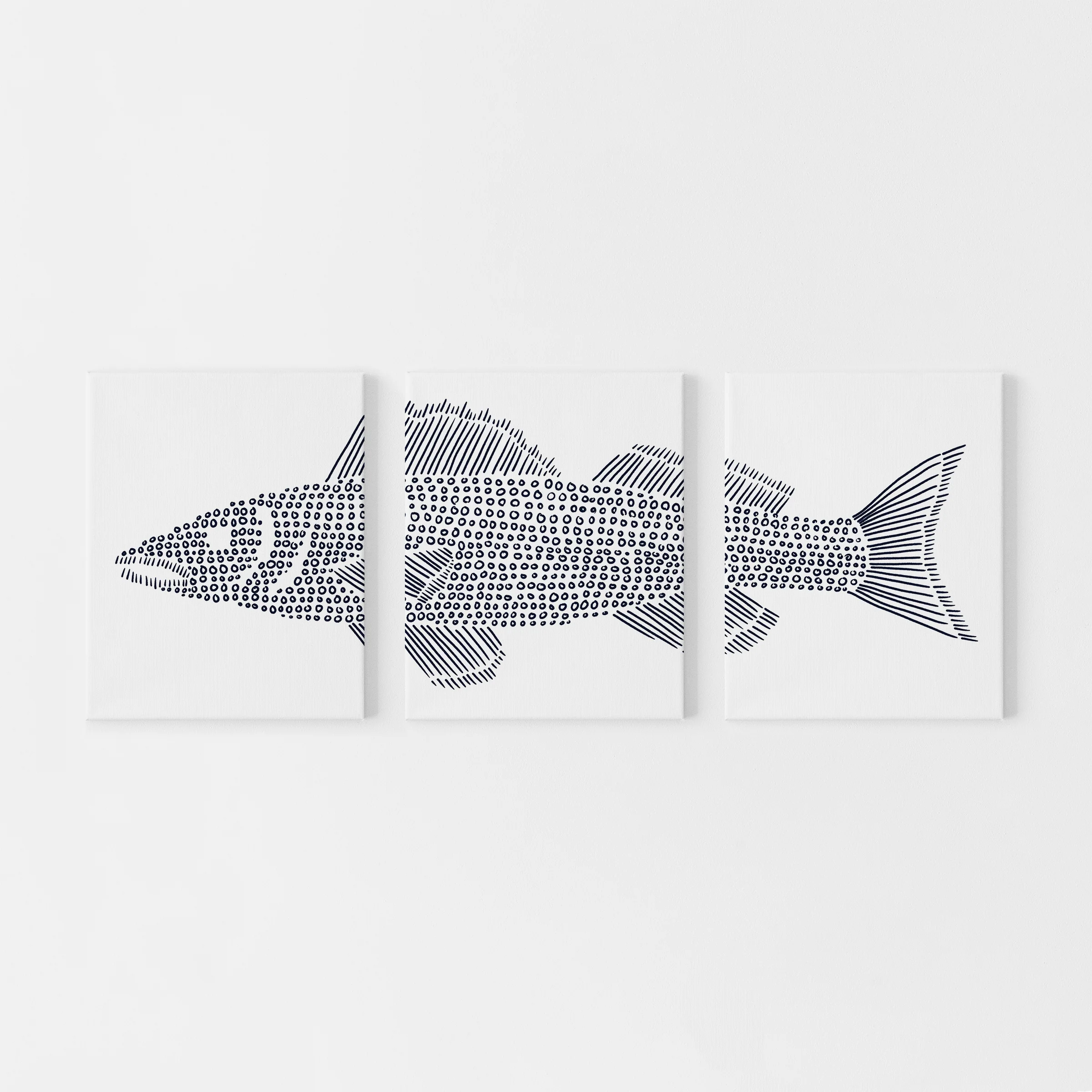 Walleye in Circles Triptych - Set of 3 - Image 2
