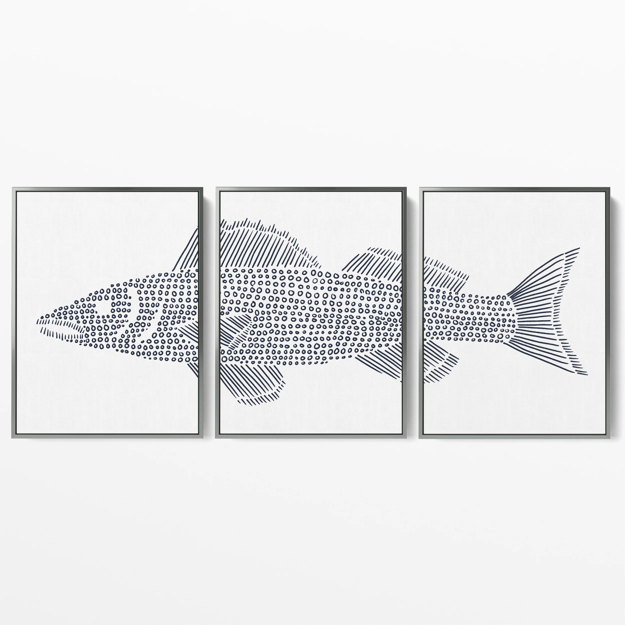Walleye in Circles Triptych - Set of 3 - Image 3