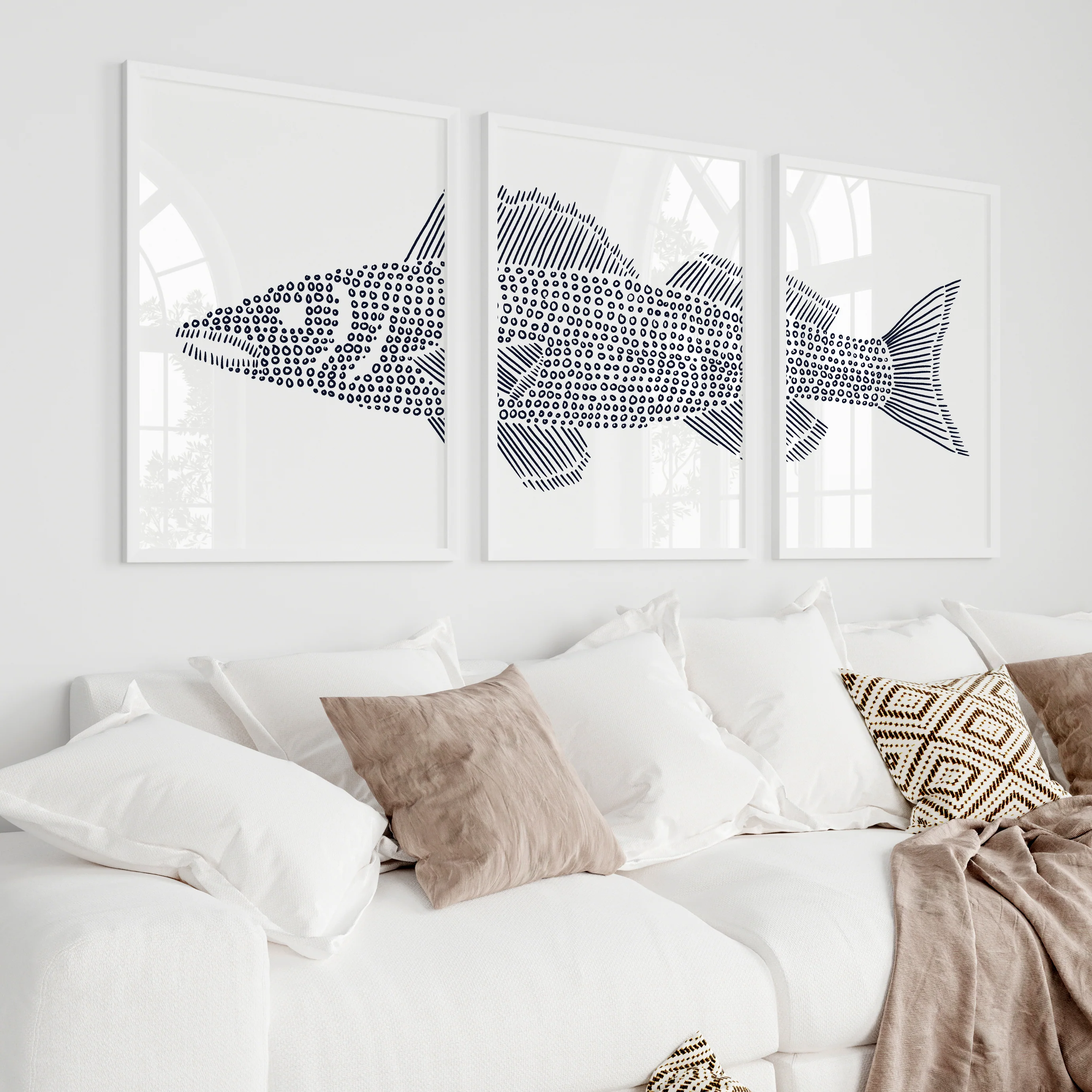 Walleye in Circles Triptych - Set of 3 - Image 7