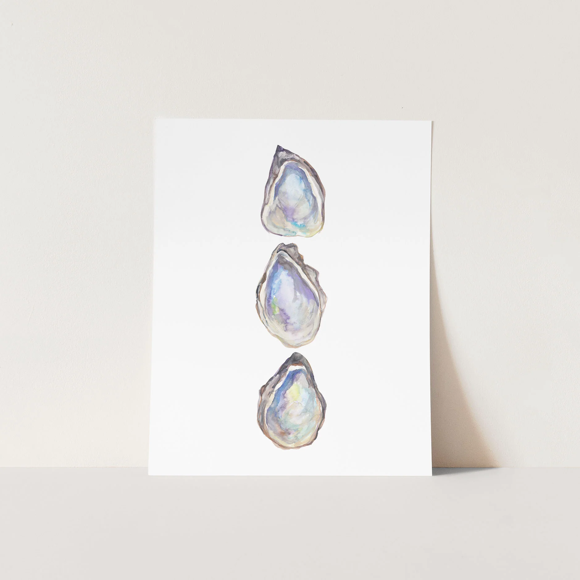 Watercolor Oyster Trio - Image 6