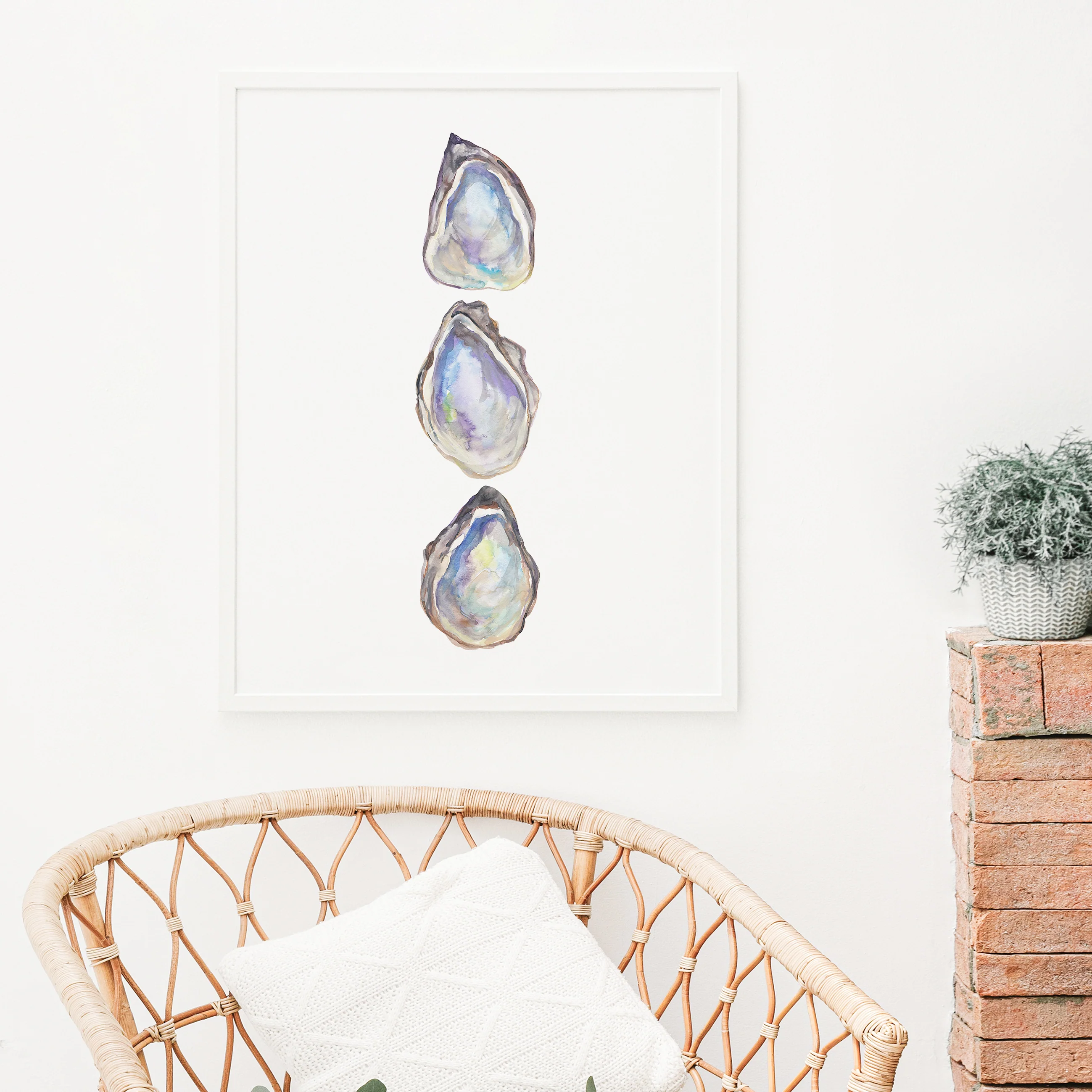 Watercolor Oyster Trio - Image 7