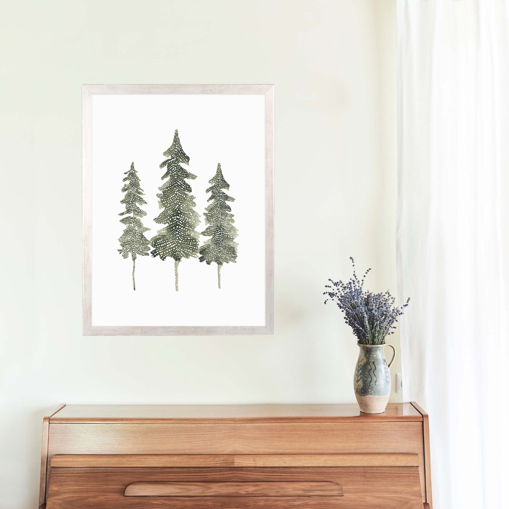 Watercolor Pine Trio - Image 12