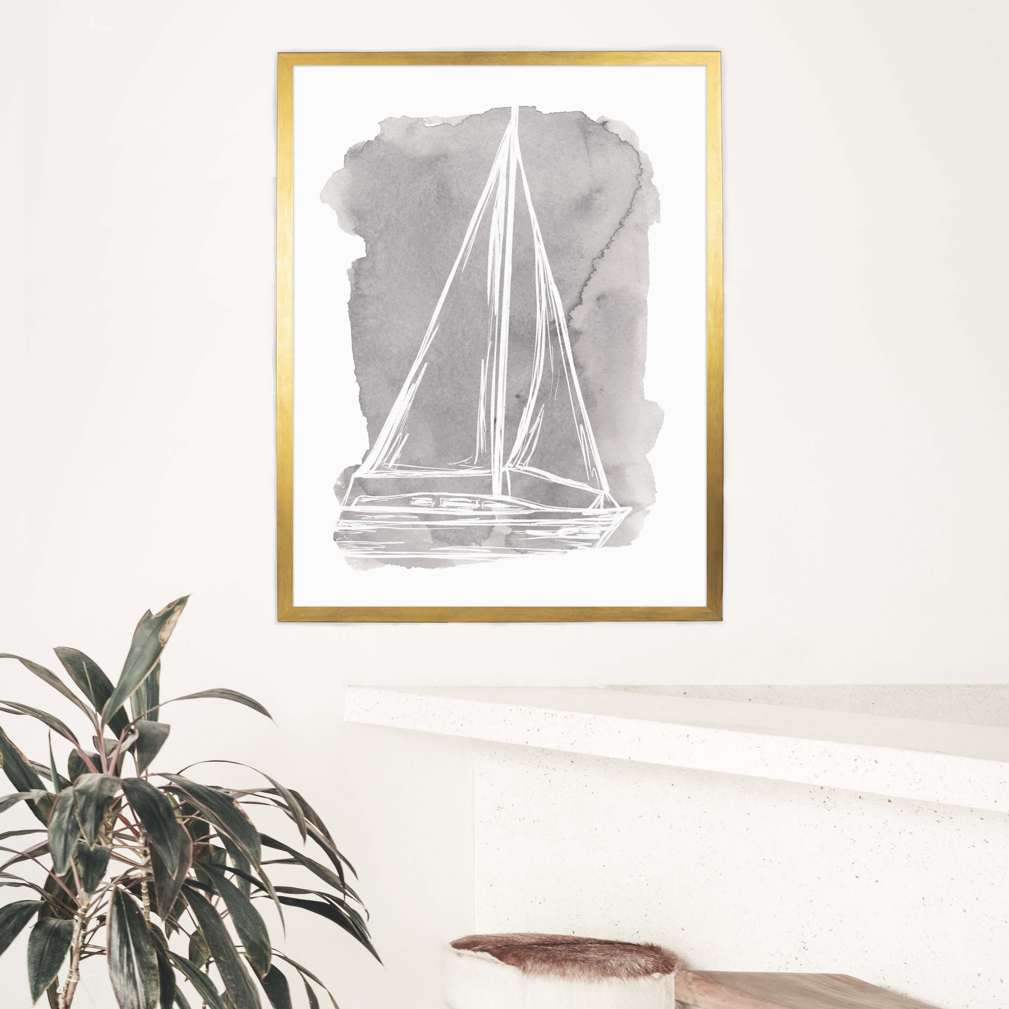 Watercolor Sailboat Illustration - Image 8