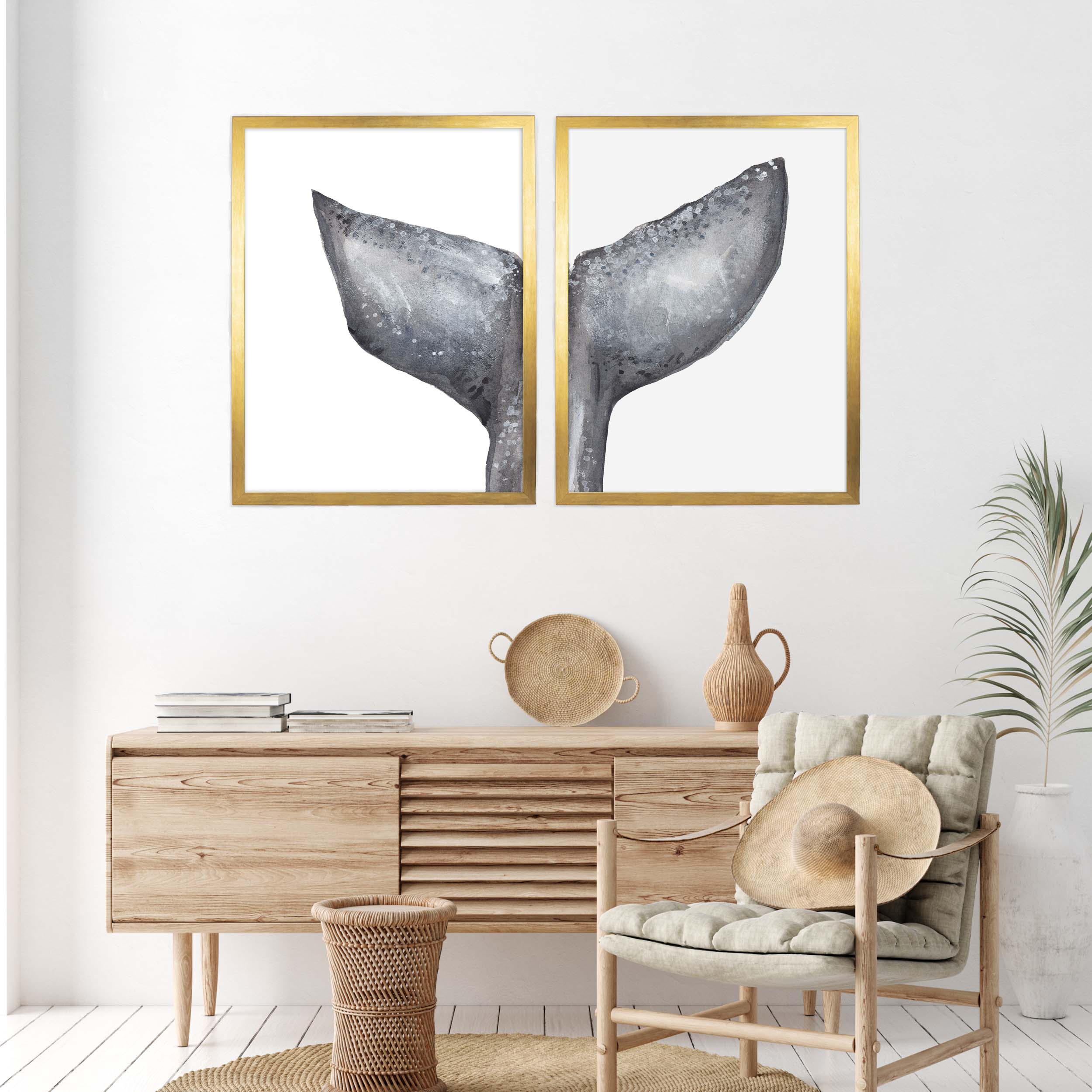 Whale Tail Painting, No. 1 - Set of 2 - Image 8