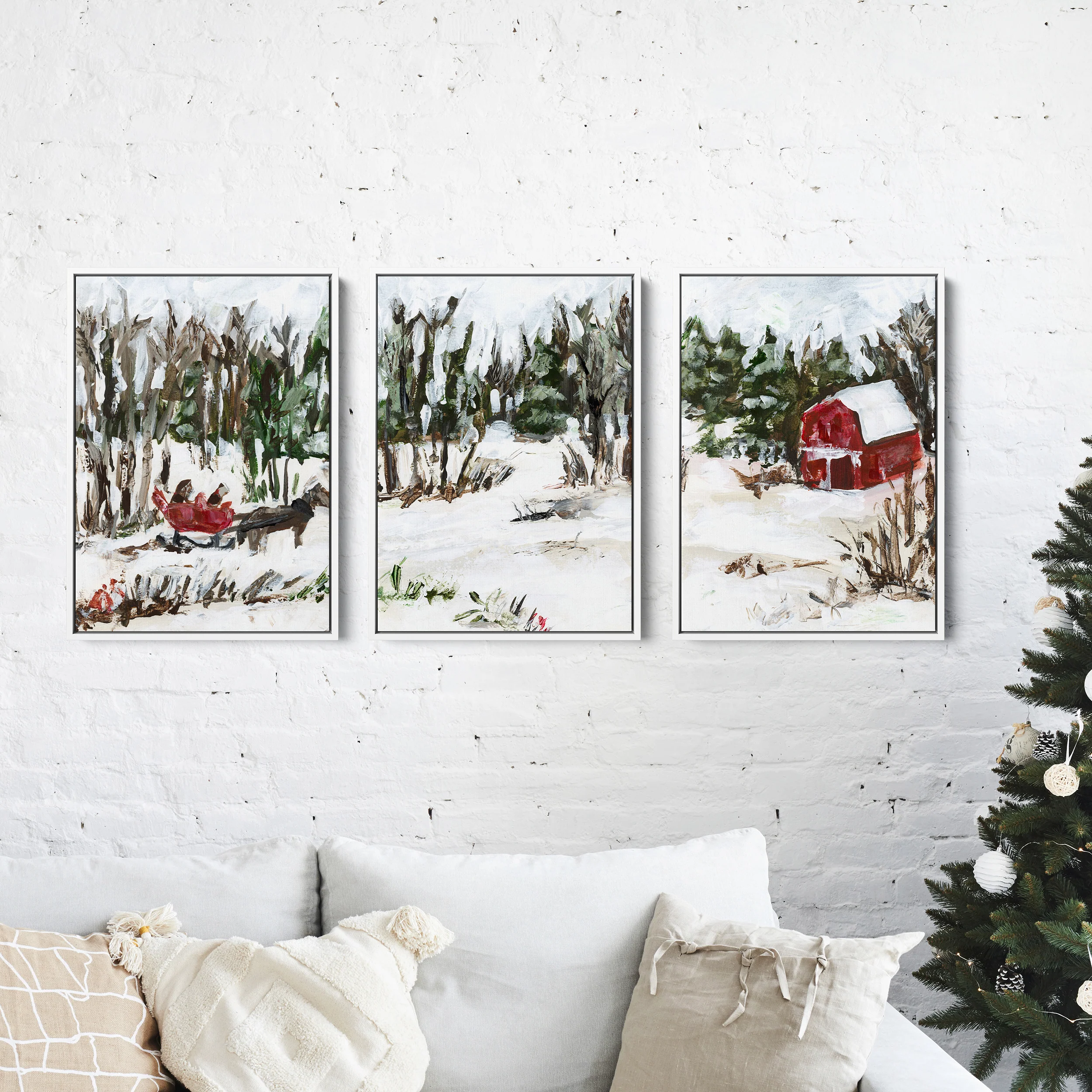 Winter's Barn Triptych - Set of 3 - Image 10