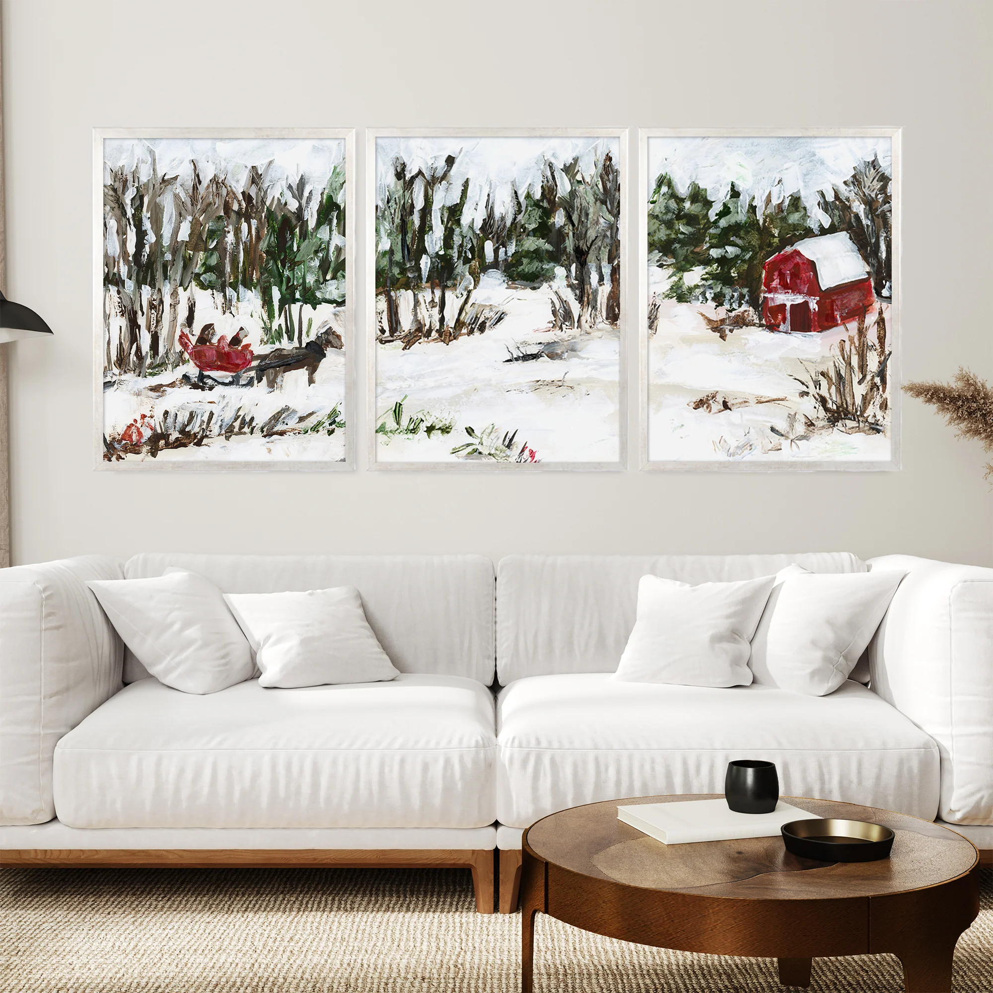 Winter's Barn Triptych - Set of 3 - Image 11