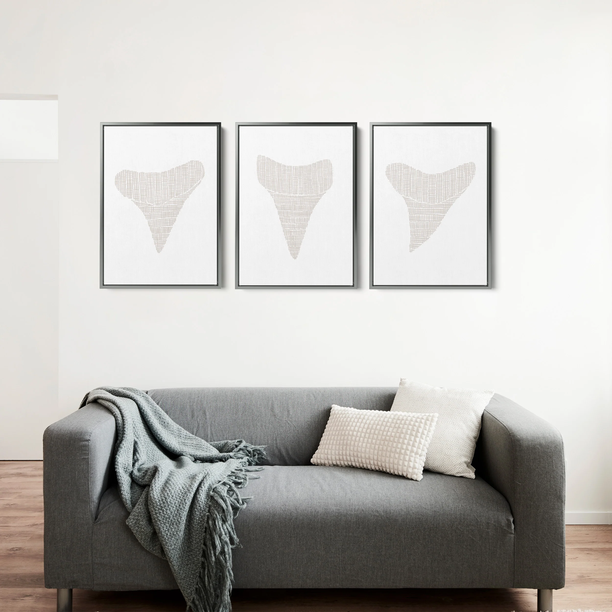 Woven Shark Teeth Triptych - Set of 3 - Image 10