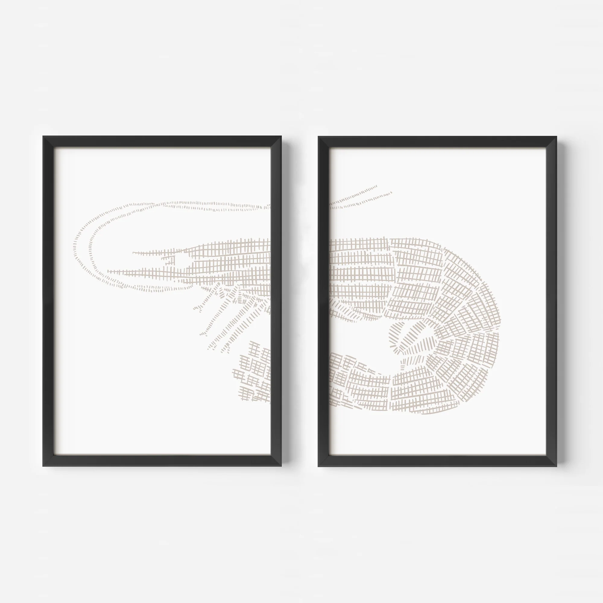 Woven Shrimp Diptych - Set of 2 - Image 4
