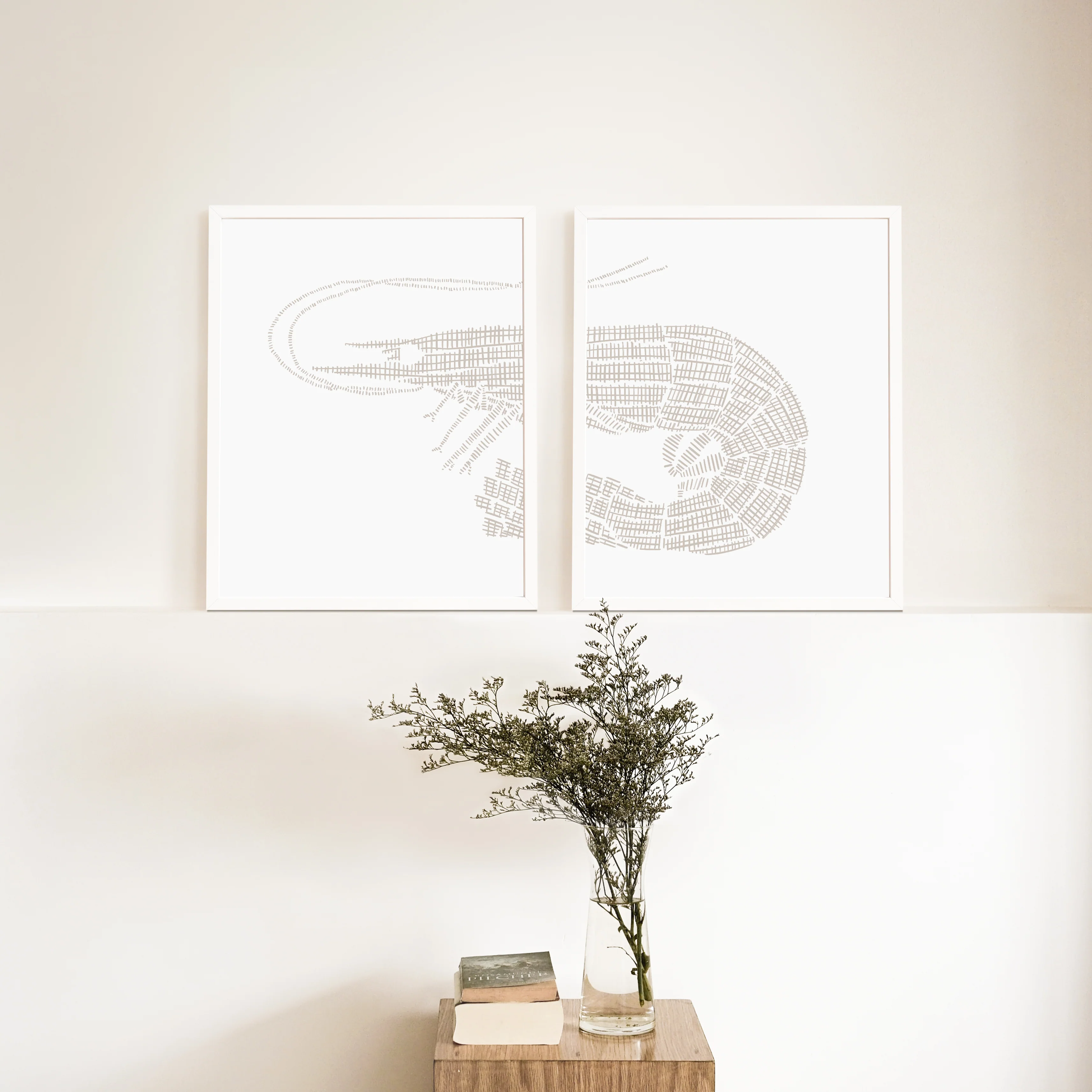 Woven Shrimp Diptych - Set of 2 - Image 5